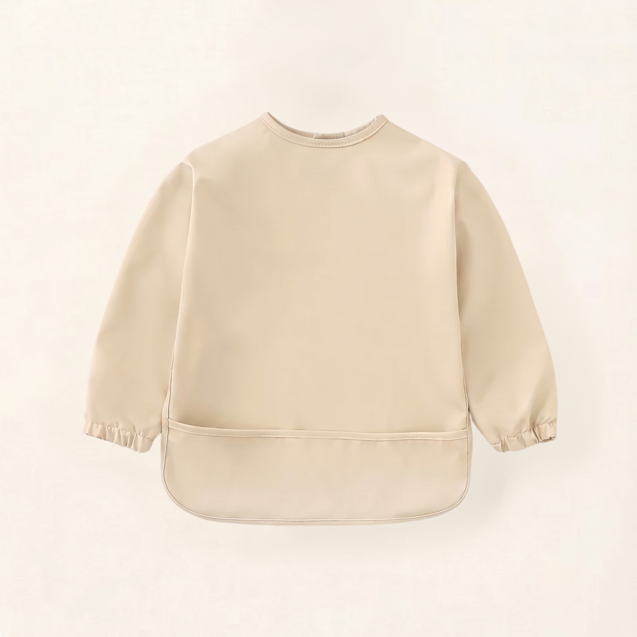 Long-Sleeve Baby Bib with Catch-All Pocket