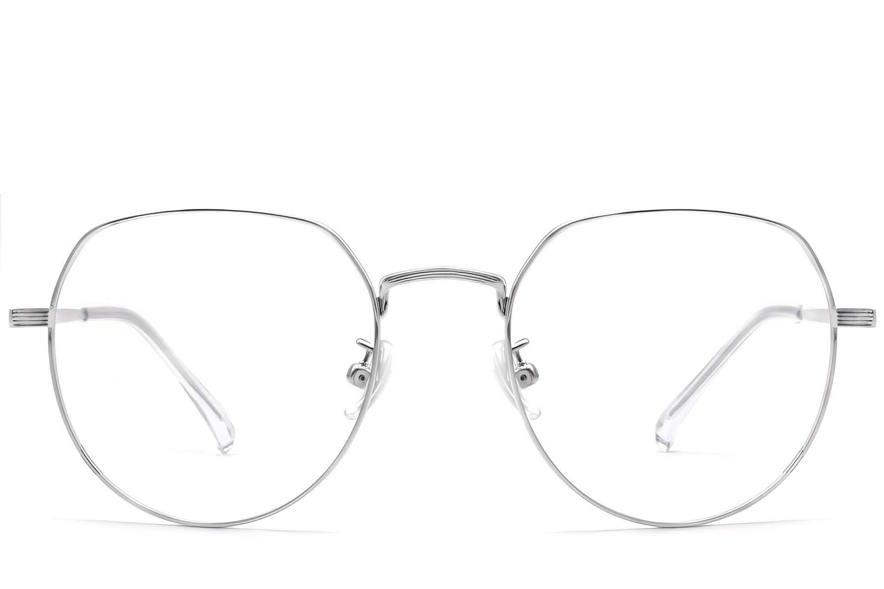 Oval Silver Titanium Glasses #BS1913-0303