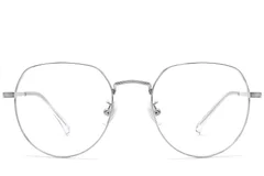 Oval Silver Titanium Glasses #BS1913-0303