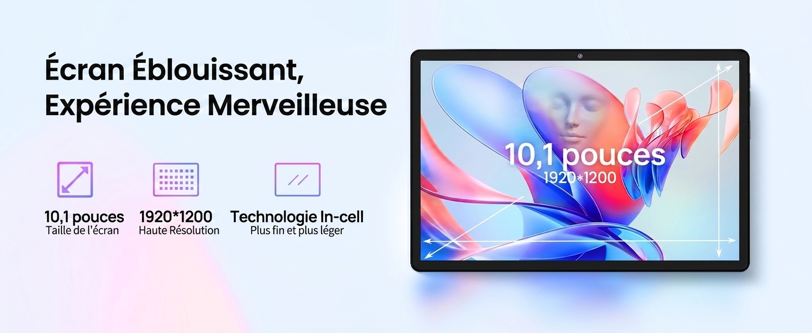 Tablette Kinstone 10,1" Android 12 8 Go + 256 Go Octa-Core