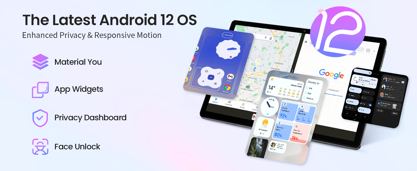 Kinstone 10.1" Android 12 Tablet 8GB+256GB Octa-Core