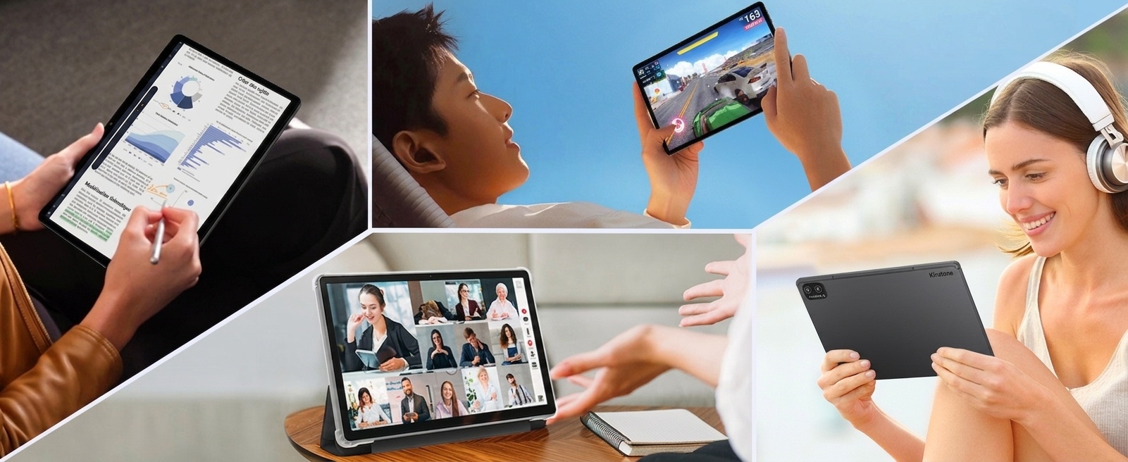 Tablette Kinstone 10,1" Android 12 8 Go + 256 Go Octa-Core
