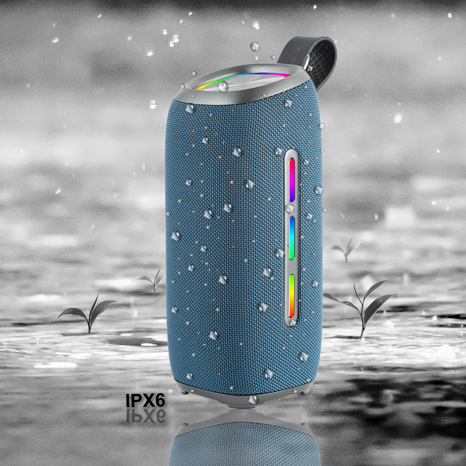 Waterproof Portable Bluetooth Speaker with Dynamic RGB Lights