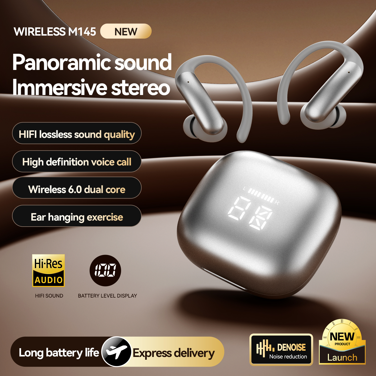 2-in-1 Wireless Earbuds with Built-in LED Makeup Mirror Case Model#M165