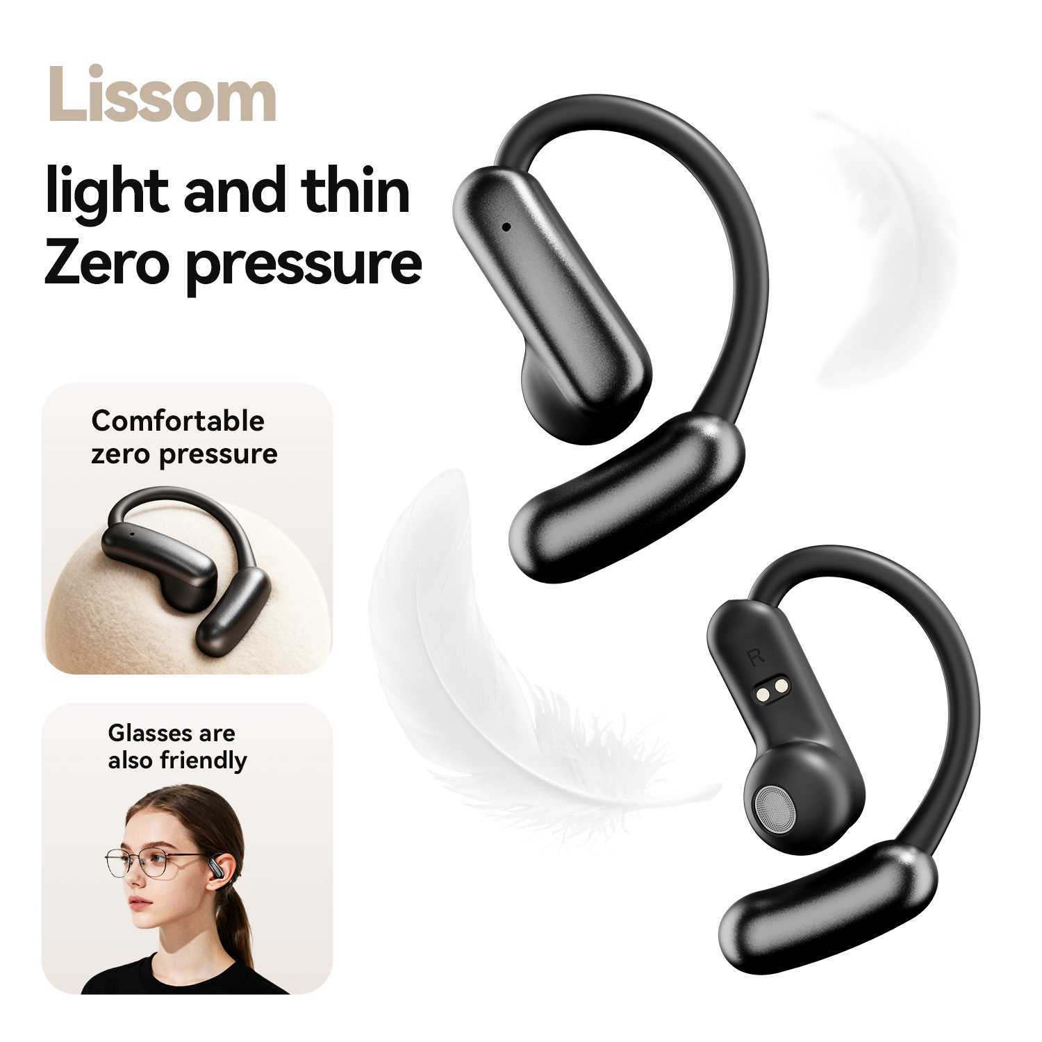 Open Ear Wireless Earbuds with LED Battery Display Model#M139