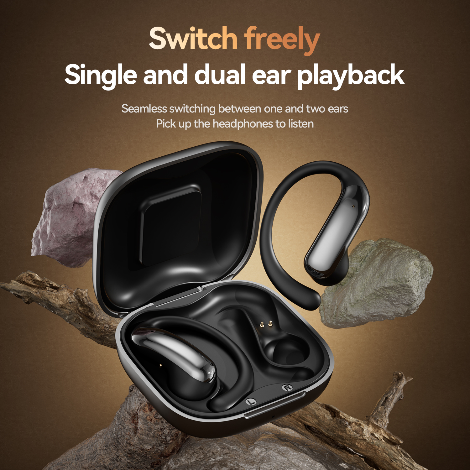 Open-Ear Wireless HiFi Earbuds with LED Charging Case Model#M142