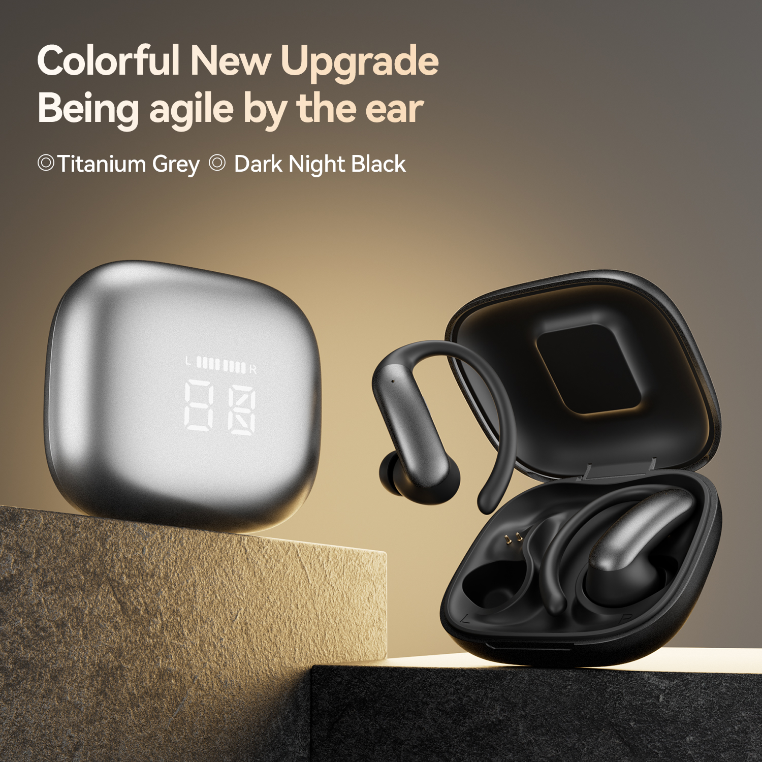 2-in-1 Wireless Earbuds with Built-in LED Makeup Mirror Case Model#M165