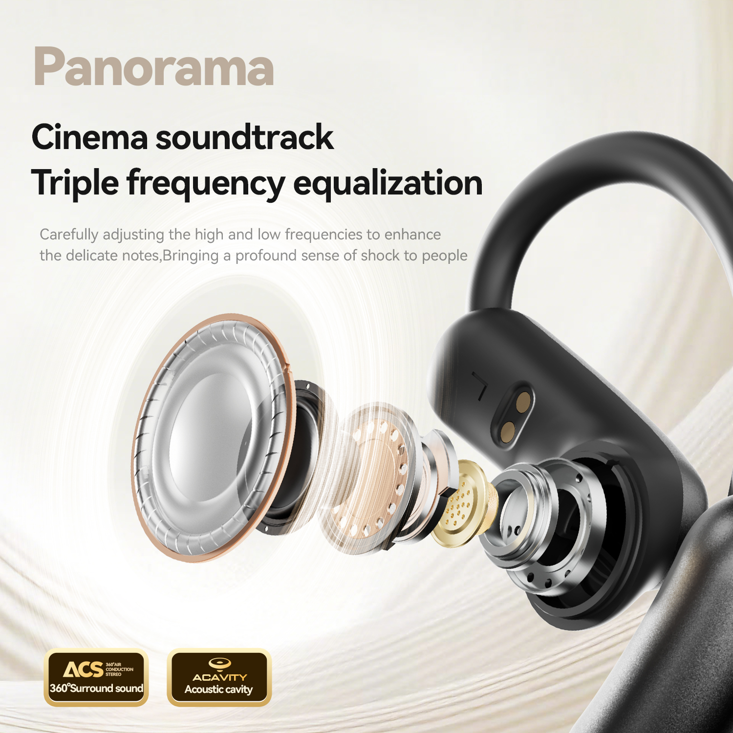 Open Ear Wireless Earbuds with LED Battery Display Model#M139