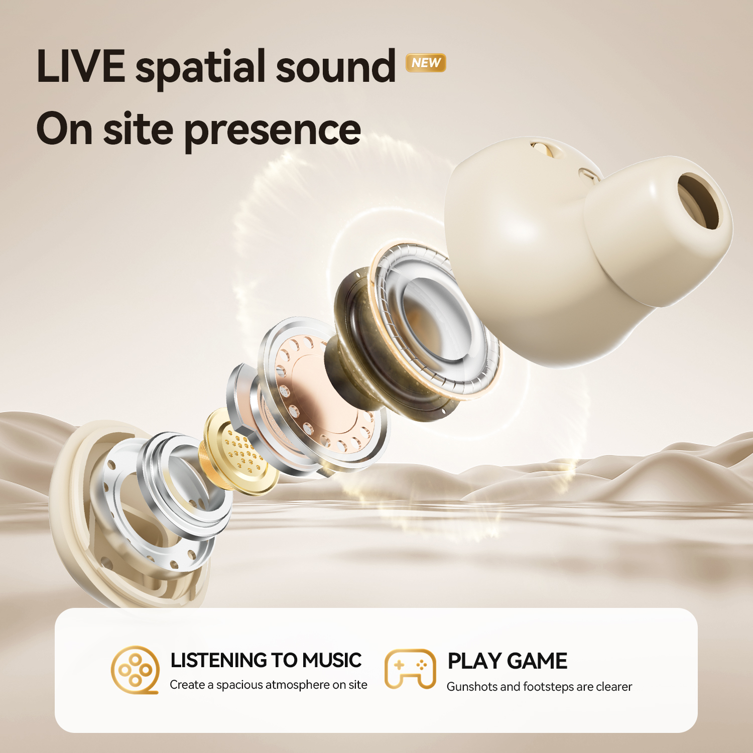V6.0 Hi-Fi Wireless Earbuds with LED Battery Display Model#M125