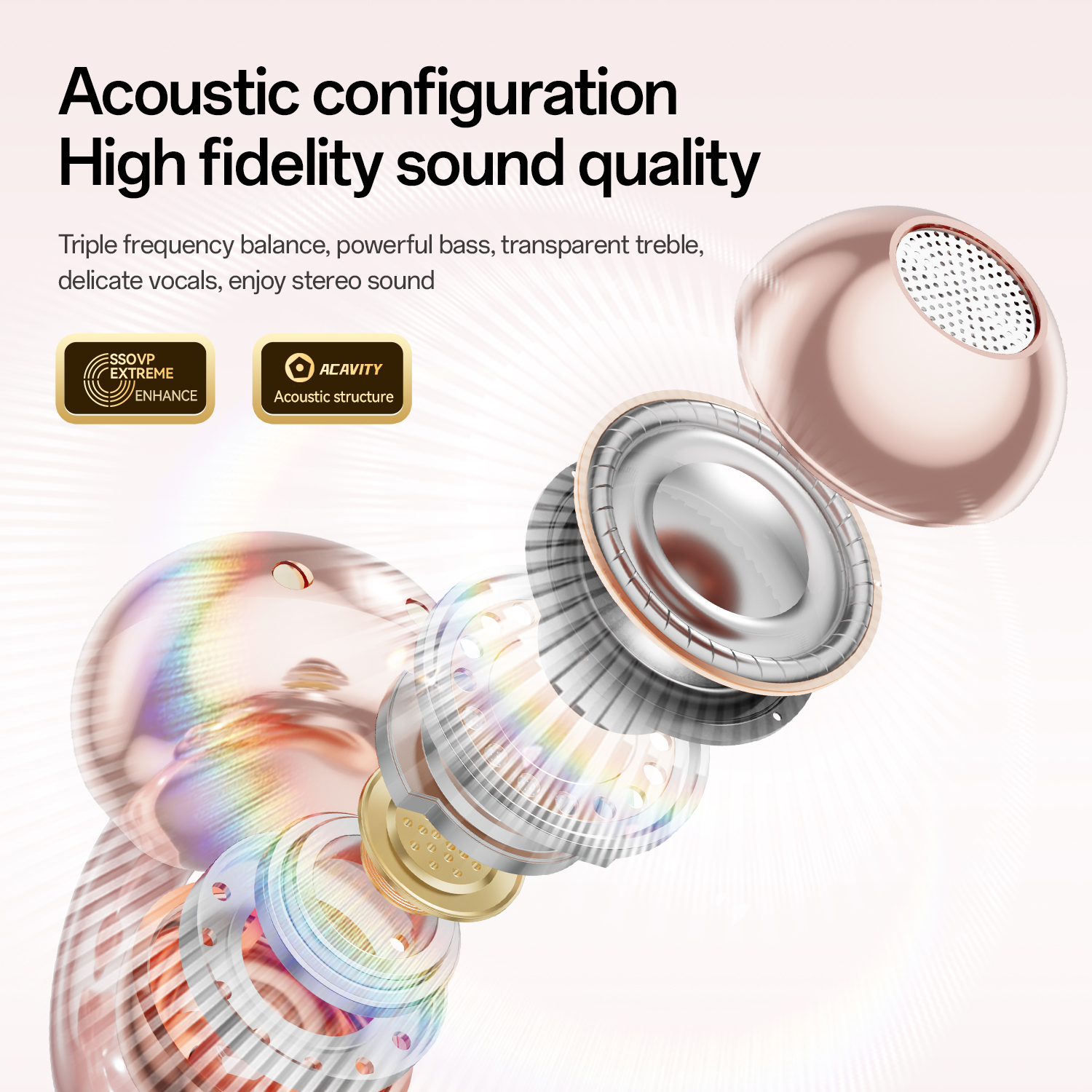 Open-Ear Wireless TWS Earbuds with Heart-Shaped Charging Case Model#M106