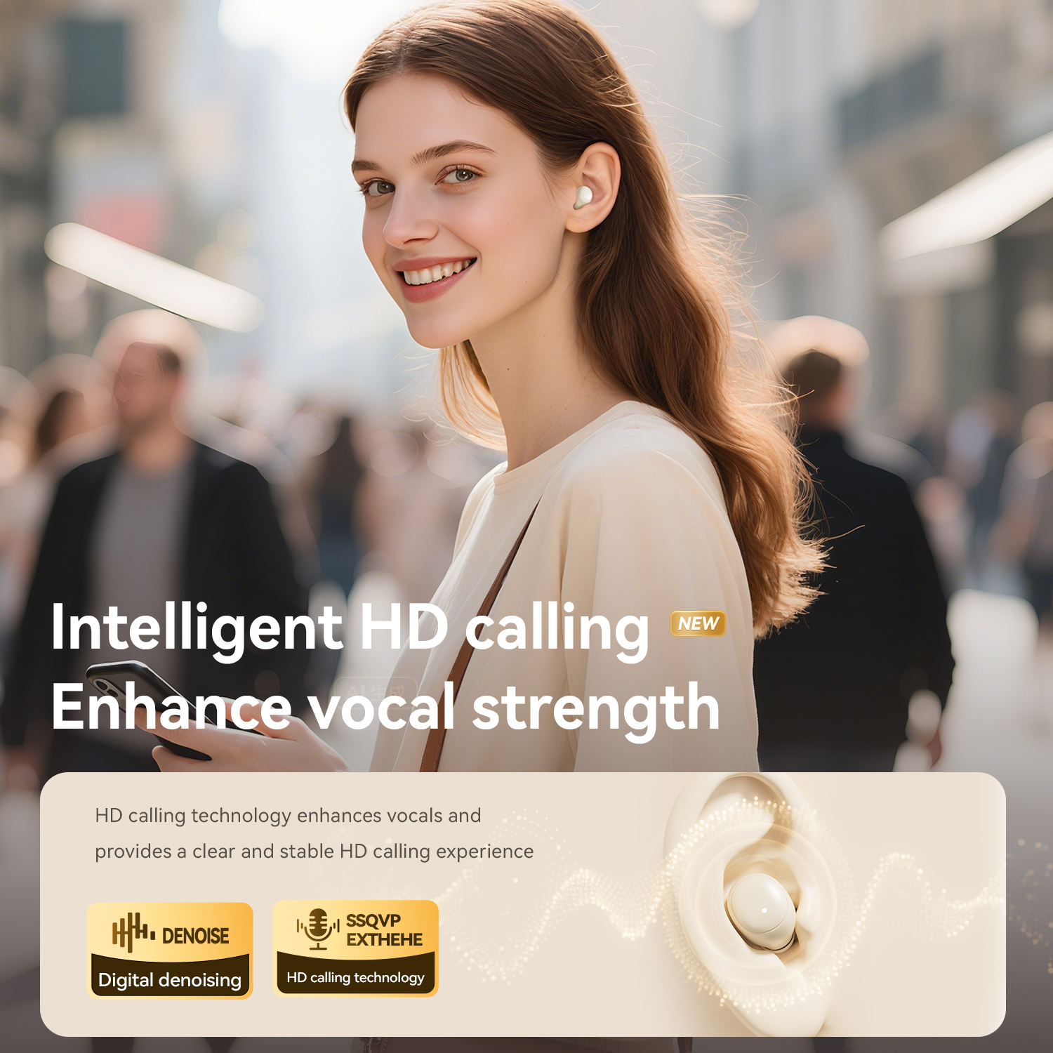 V6.0 Hi-Fi Wireless Earbuds with LED Battery Display Model#M125