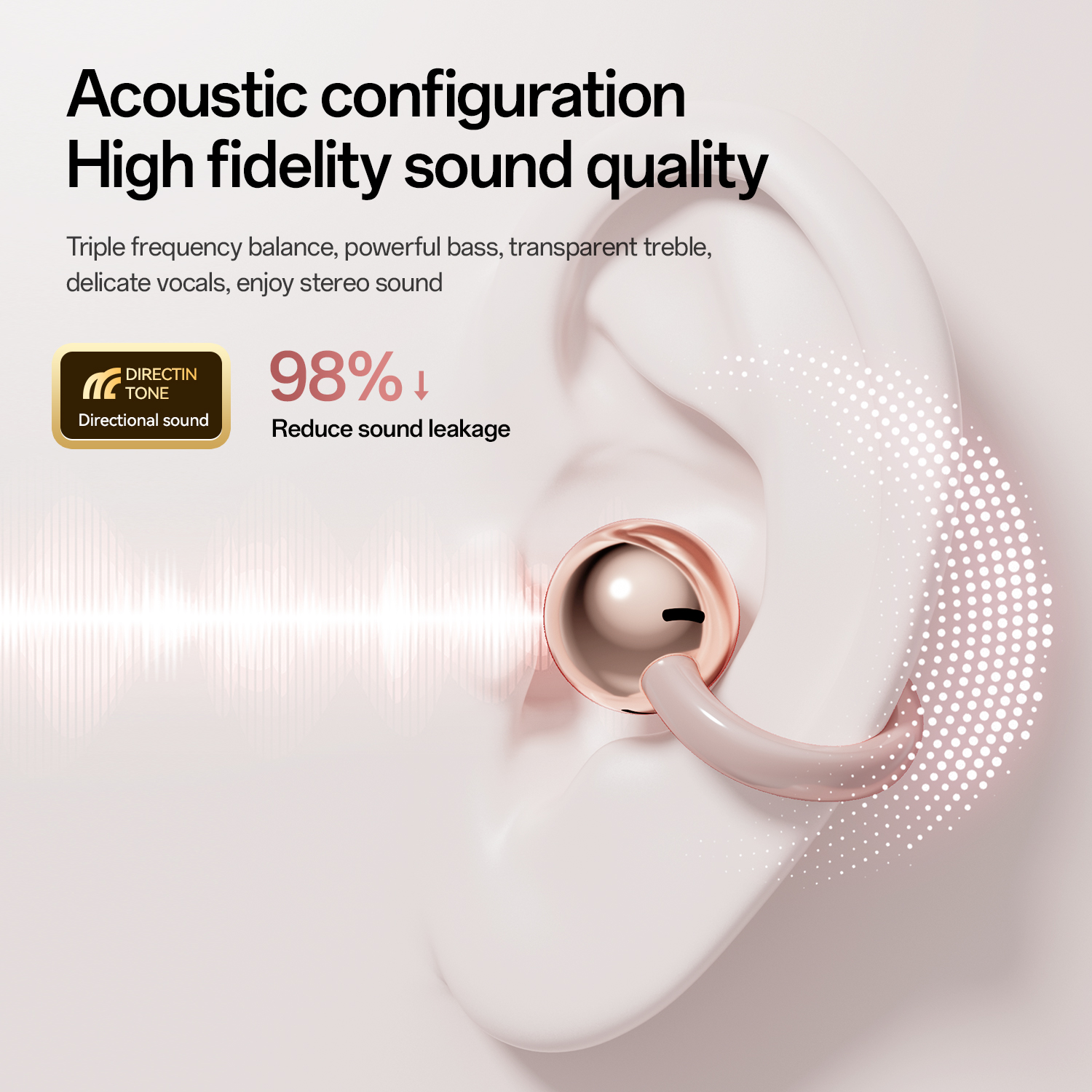 Open-Ear Wireless TWS Earbuds with Heart-Shaped Charging Case Model#M106