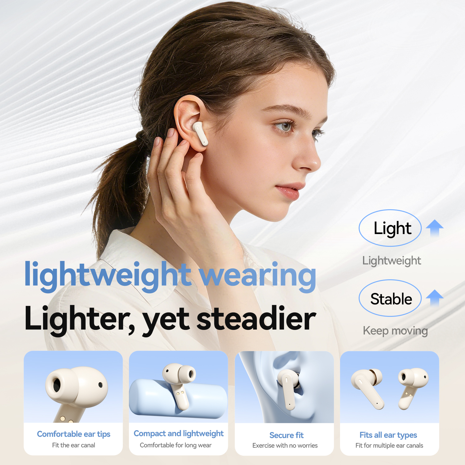True Wireless Earbuds with LED Battery Display & Bass Boost Model#M164