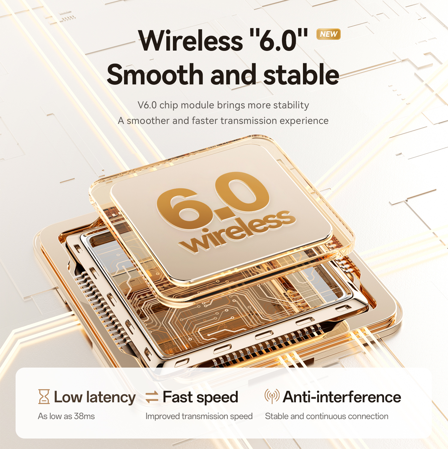 V6.0 Hi-Fi Wireless Earbuds with LED Battery Display Model#M125