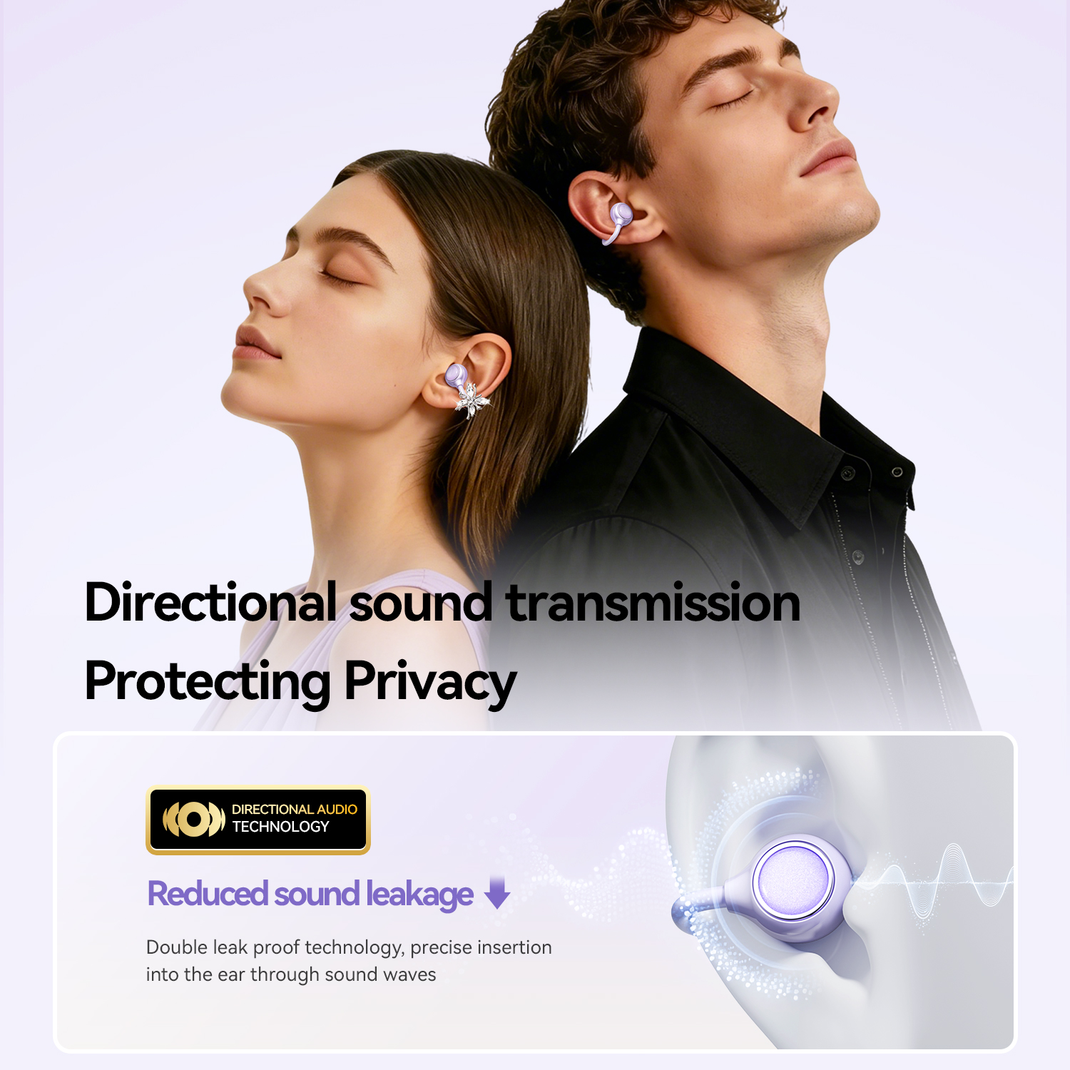 Butterfly Ear Clip TWS Wireless Earbuds with Mirror Case Model#M183