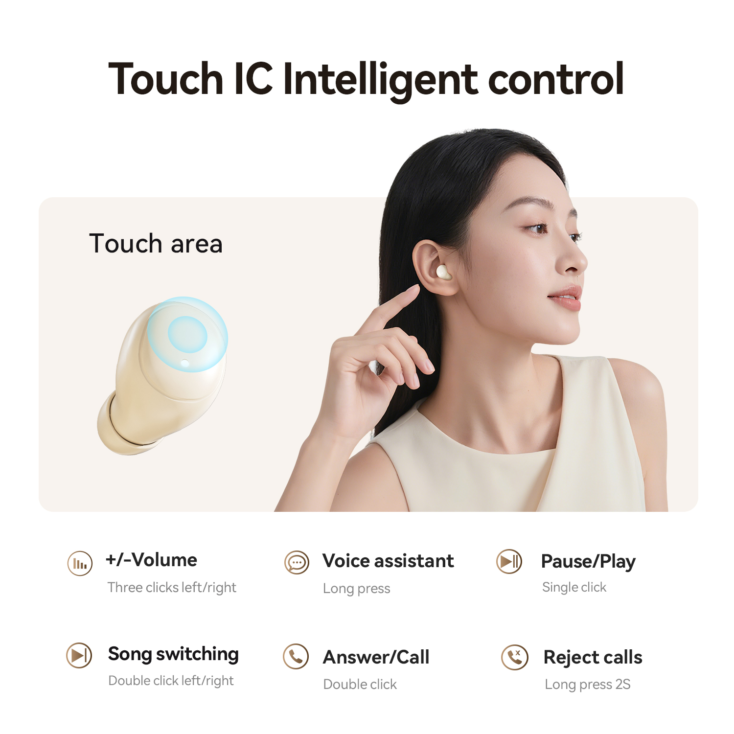 V6.0 Hi-Fi Wireless Earbuds with LED Battery Display Model#M125