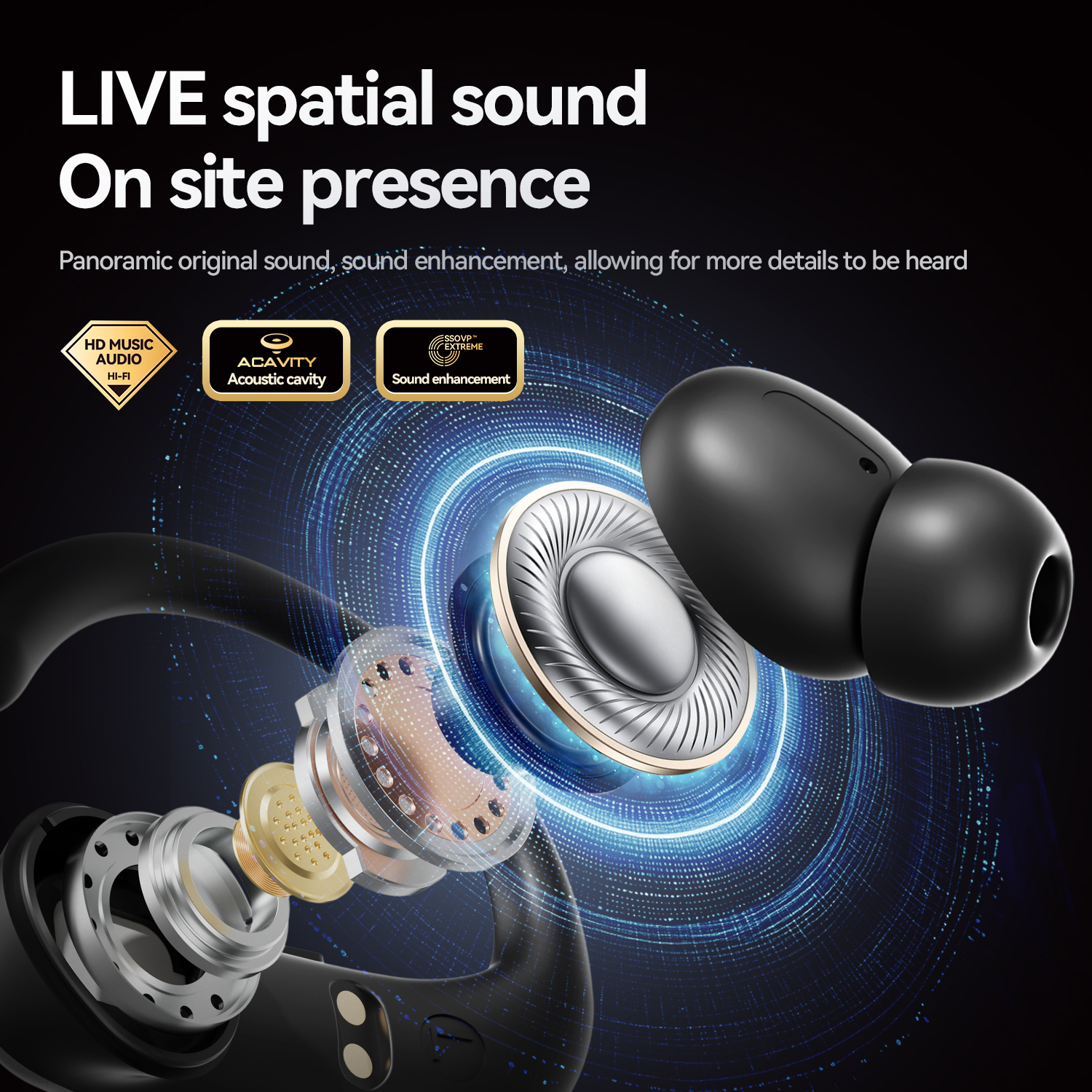 Wireless Air Conduction Earbuds with LED Charging Case Model#M144OWS