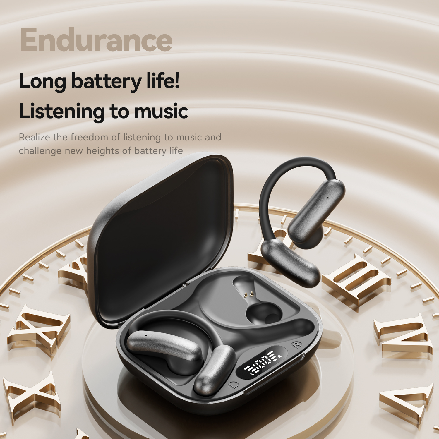 Open Ear Wireless Earbuds with LED Battery Display Model#M139