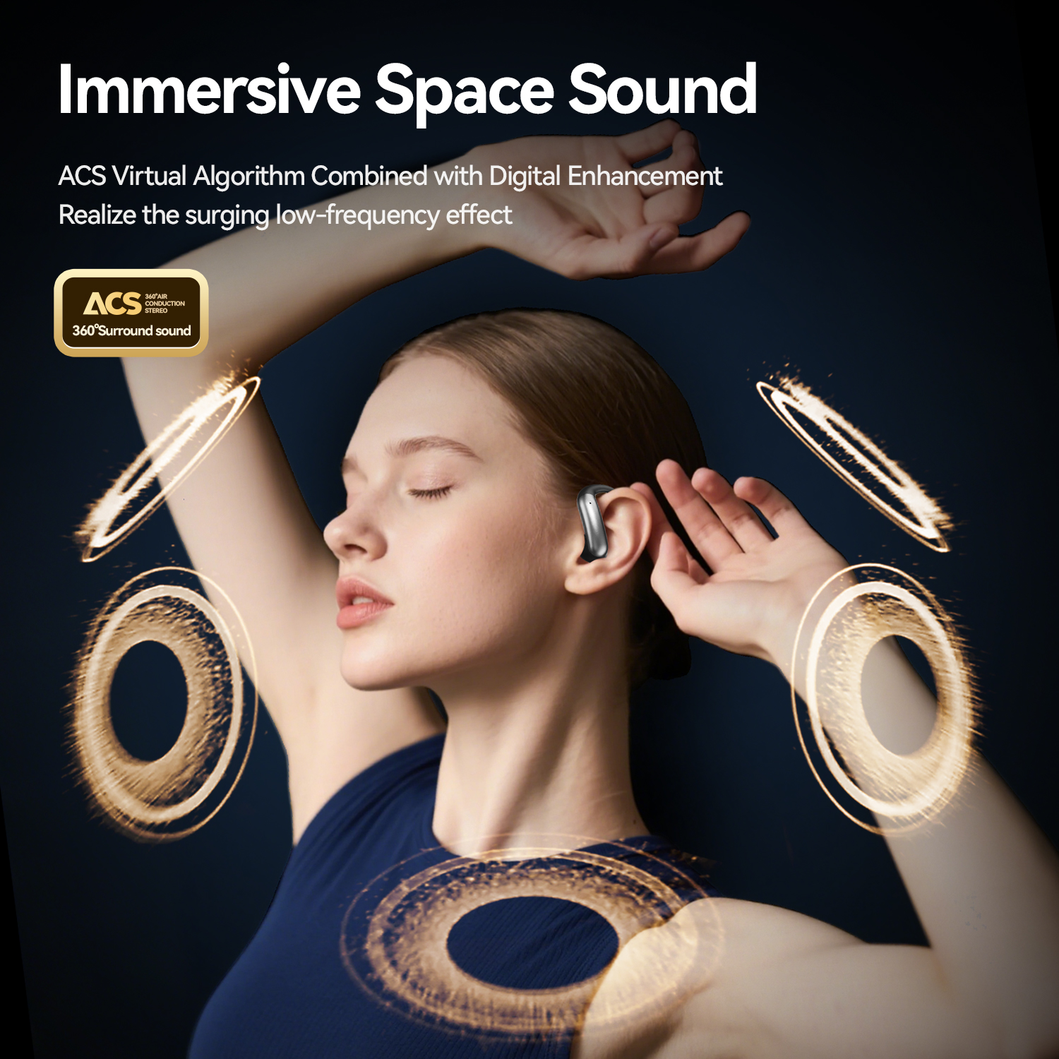 Wireless Air Conduction Earbuds with LED Charging Case Model#M144OWS
