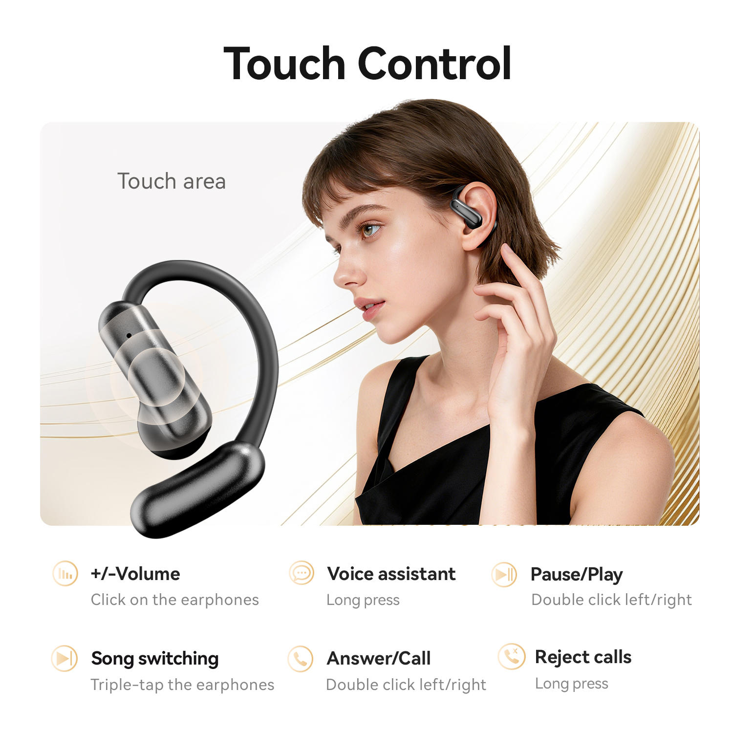 Open Ear Wireless Earbuds with LED Battery Display Model#M139
