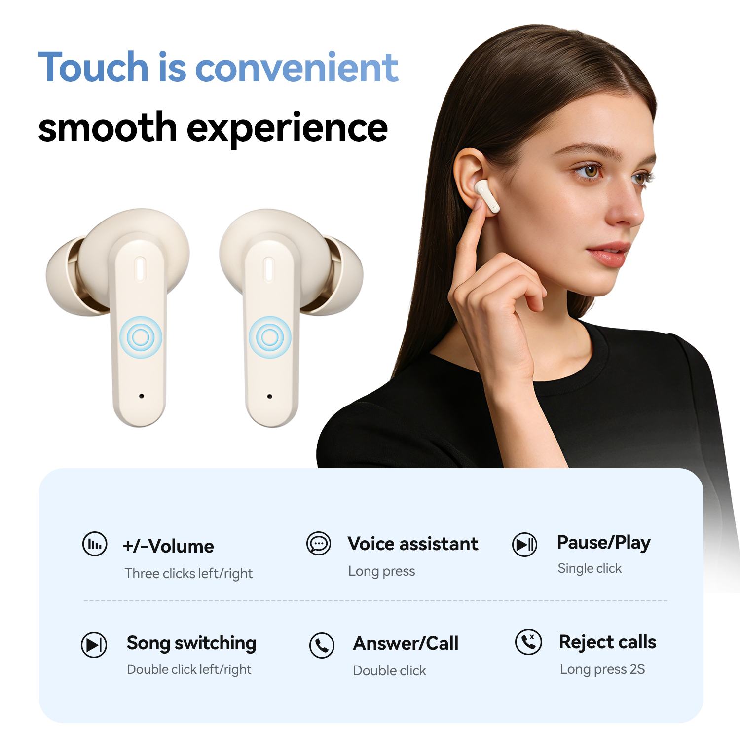 True Wireless Earbuds with LED Battery Display & Bass Boost Model#M164