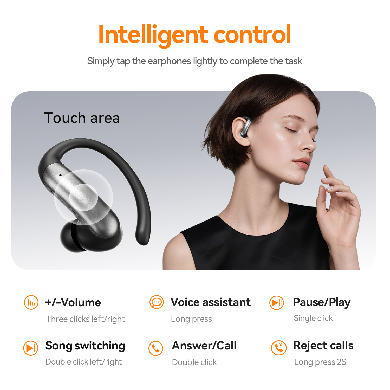Wireless Air Conduction Earbuds with LED Charging Case Model#M144OWS