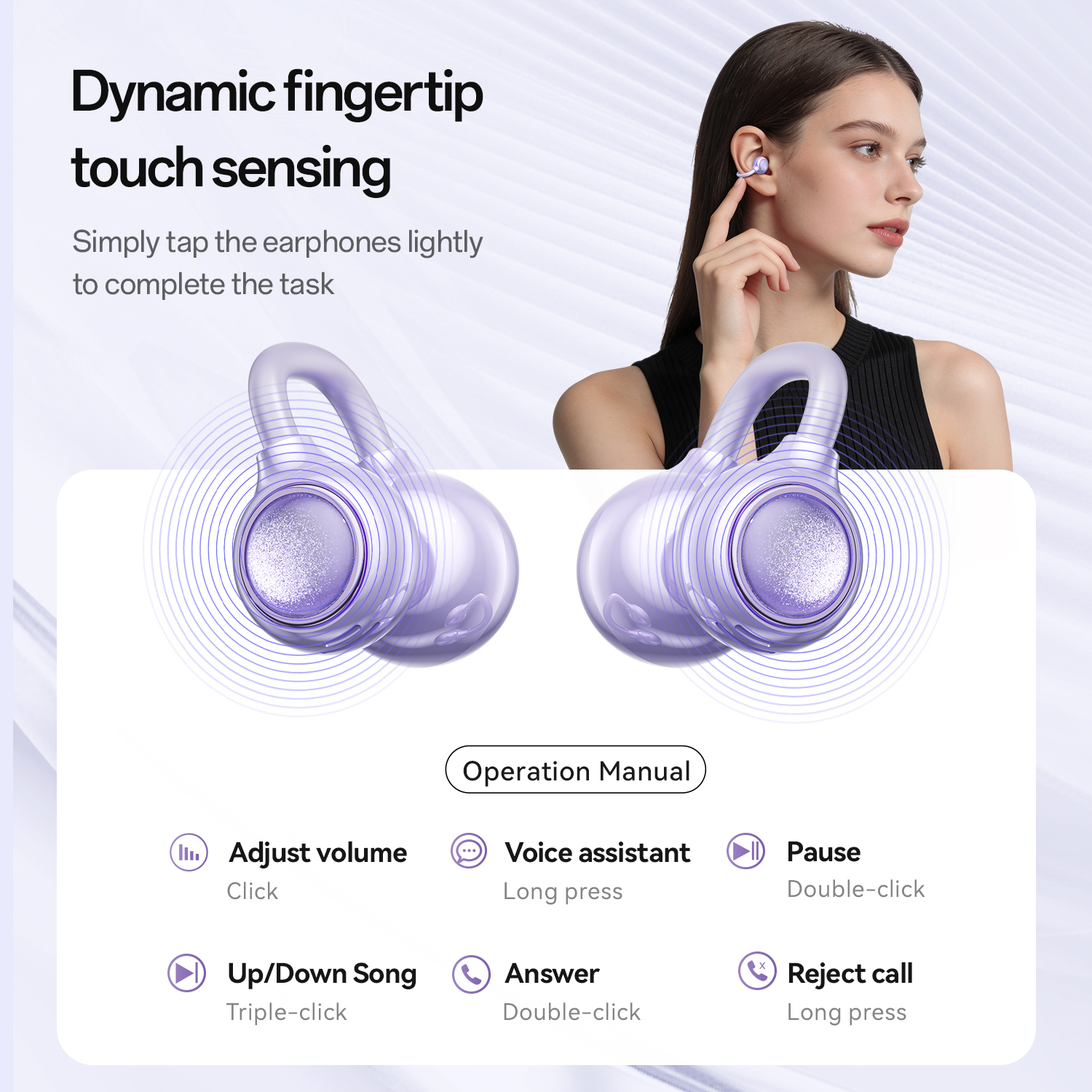 Open-Ear Wireless Earbuds with ENC Noise Reduction Model#M163