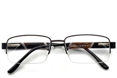 Semi-rimless Black Metal Glasses #BS2012-0440