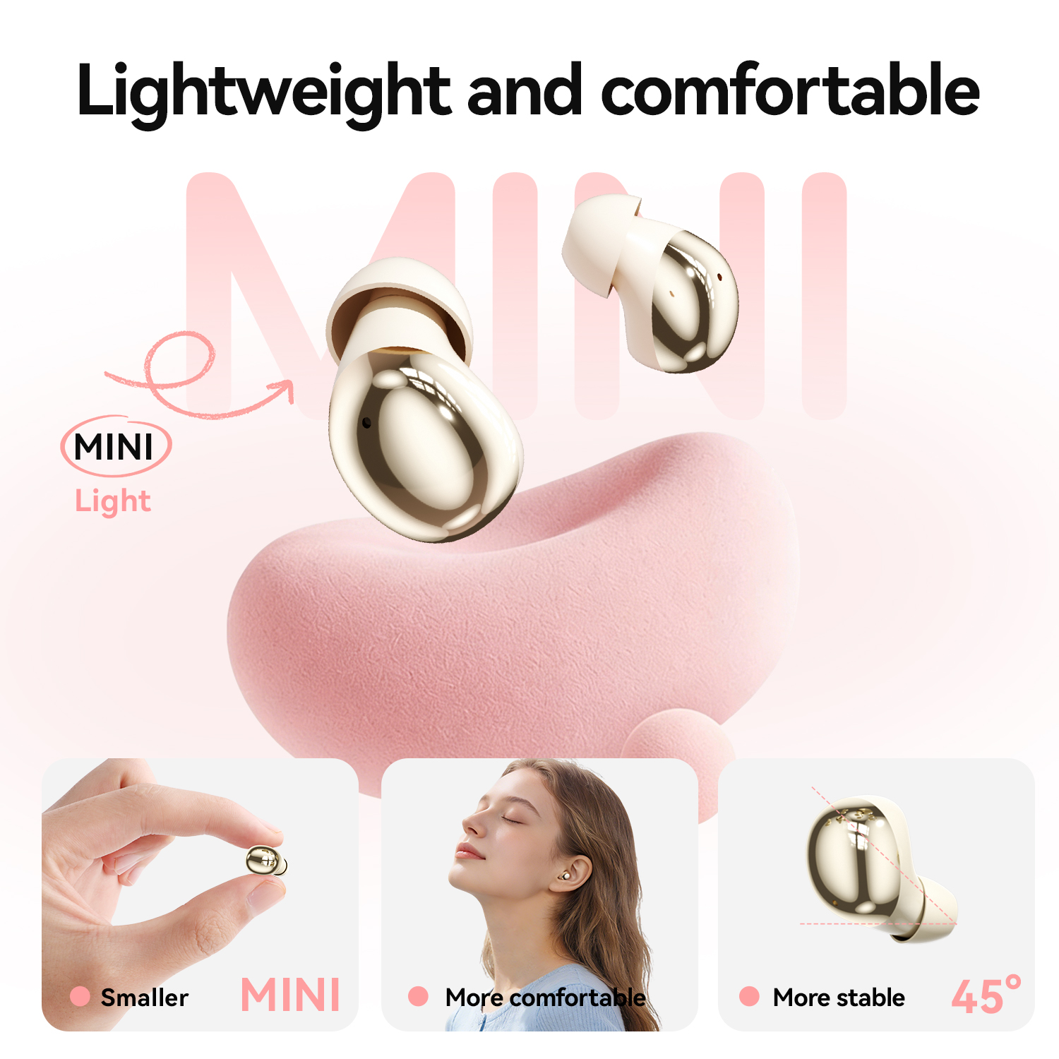 Petite Sleep TWS Wireless Earbuds with Bass Boost & Mic Model#M185