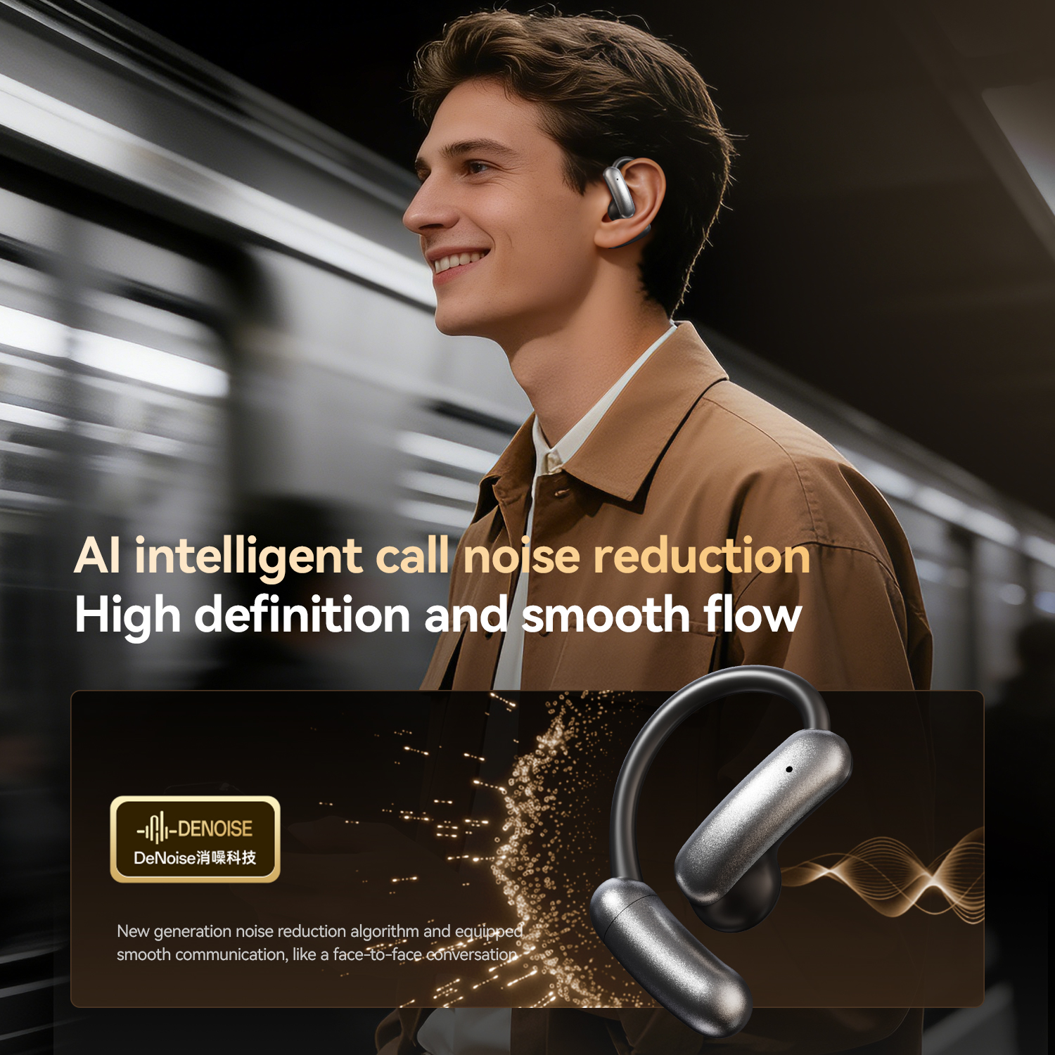 Auriculares inalámbricos Bluetooth de oído abierto con batería magnética Modelo n.° M143