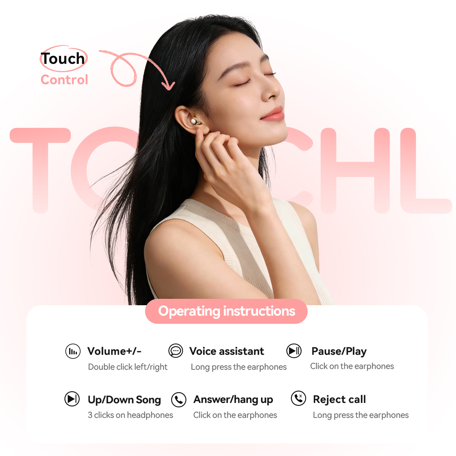 Petite Sleep TWS Wireless Earbuds with Bass Boost & Mic Model#M185