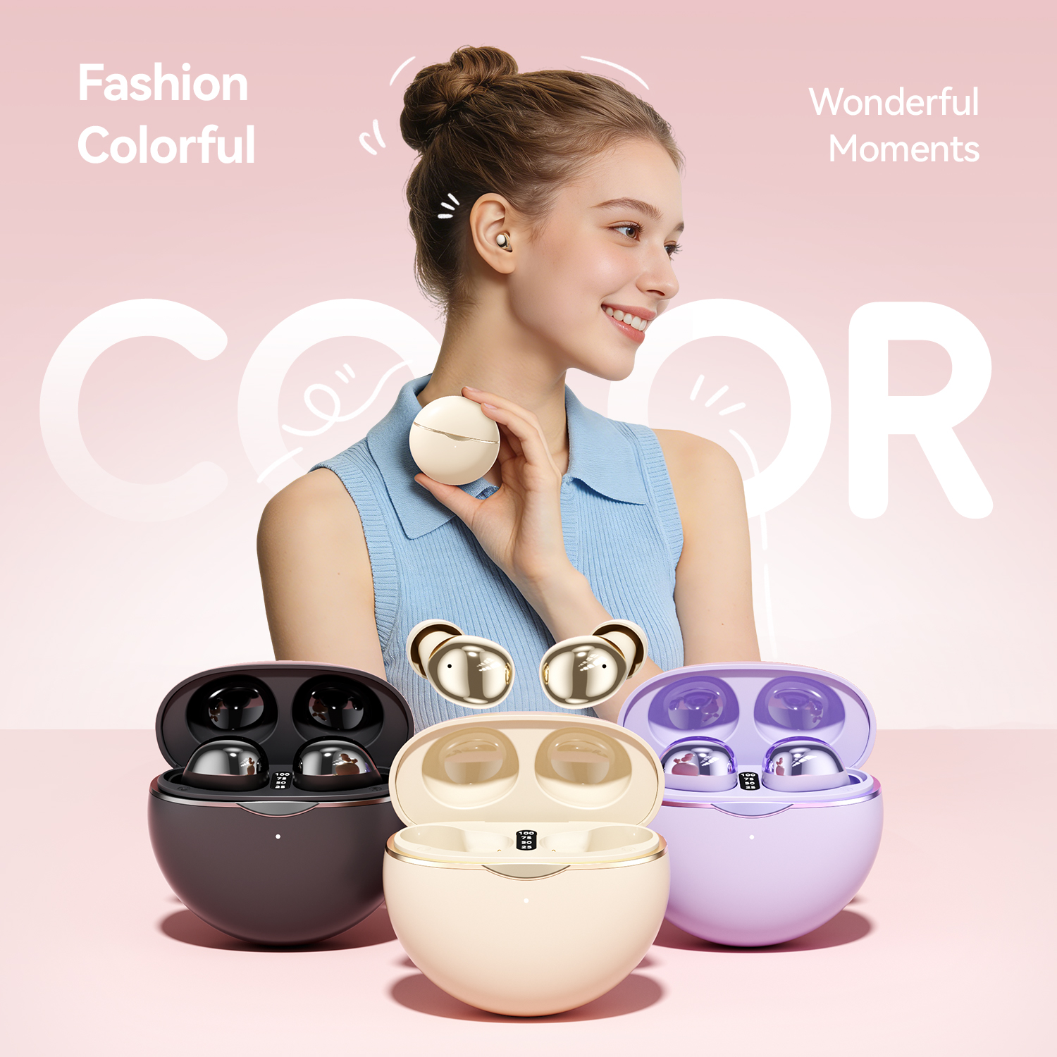 Petite Sleep TWS Wireless Earbuds with Bass Boost & Mic Model#M185