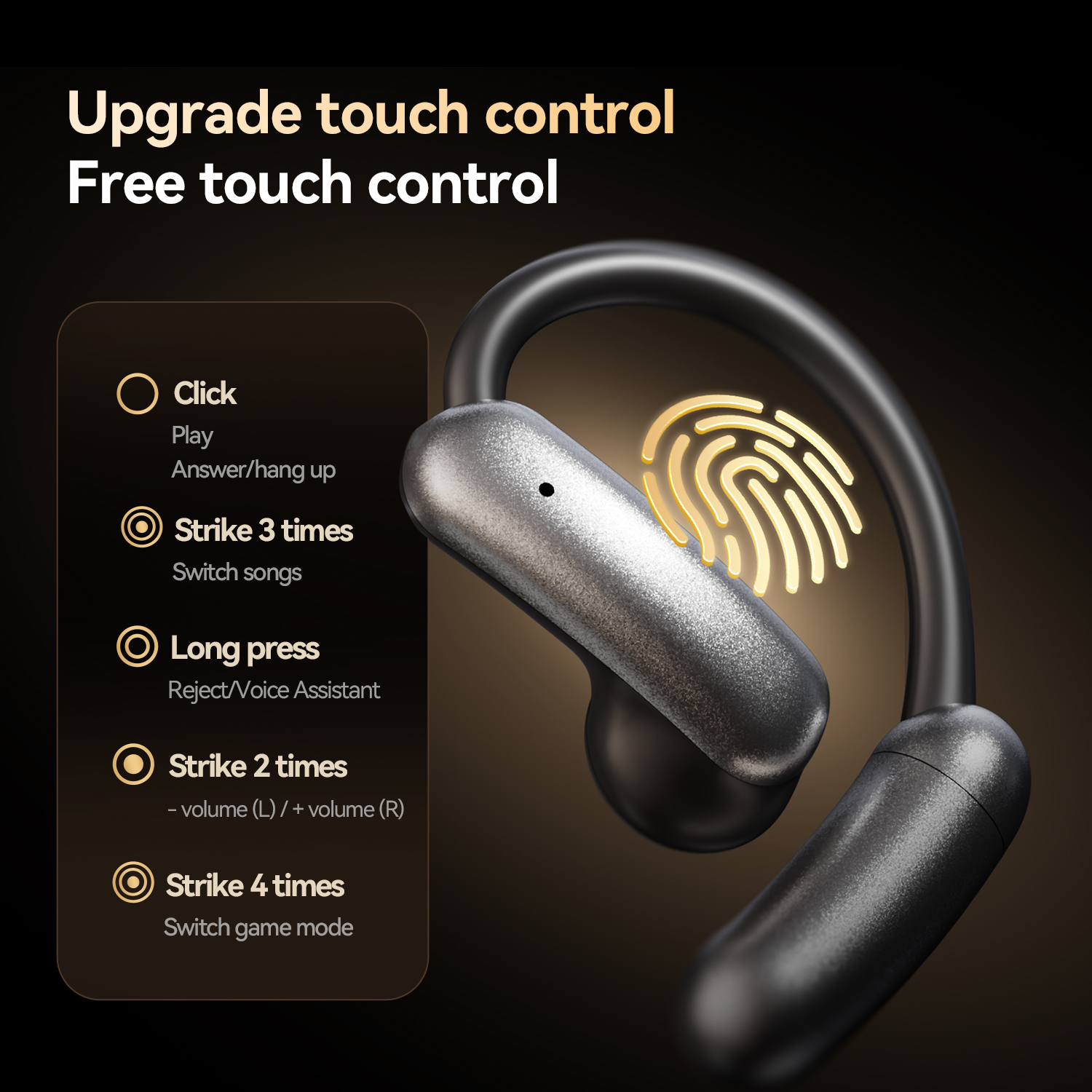 Auriculares inalámbricos Bluetooth de oído abierto con batería magnética Modelo n.° M143