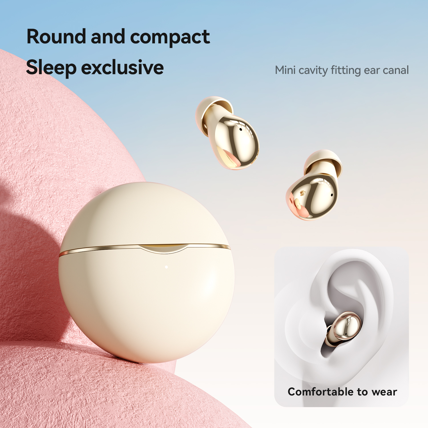 Petite Sleep TWS Wireless Earbuds with Bass Boost & Mic Model#M185
