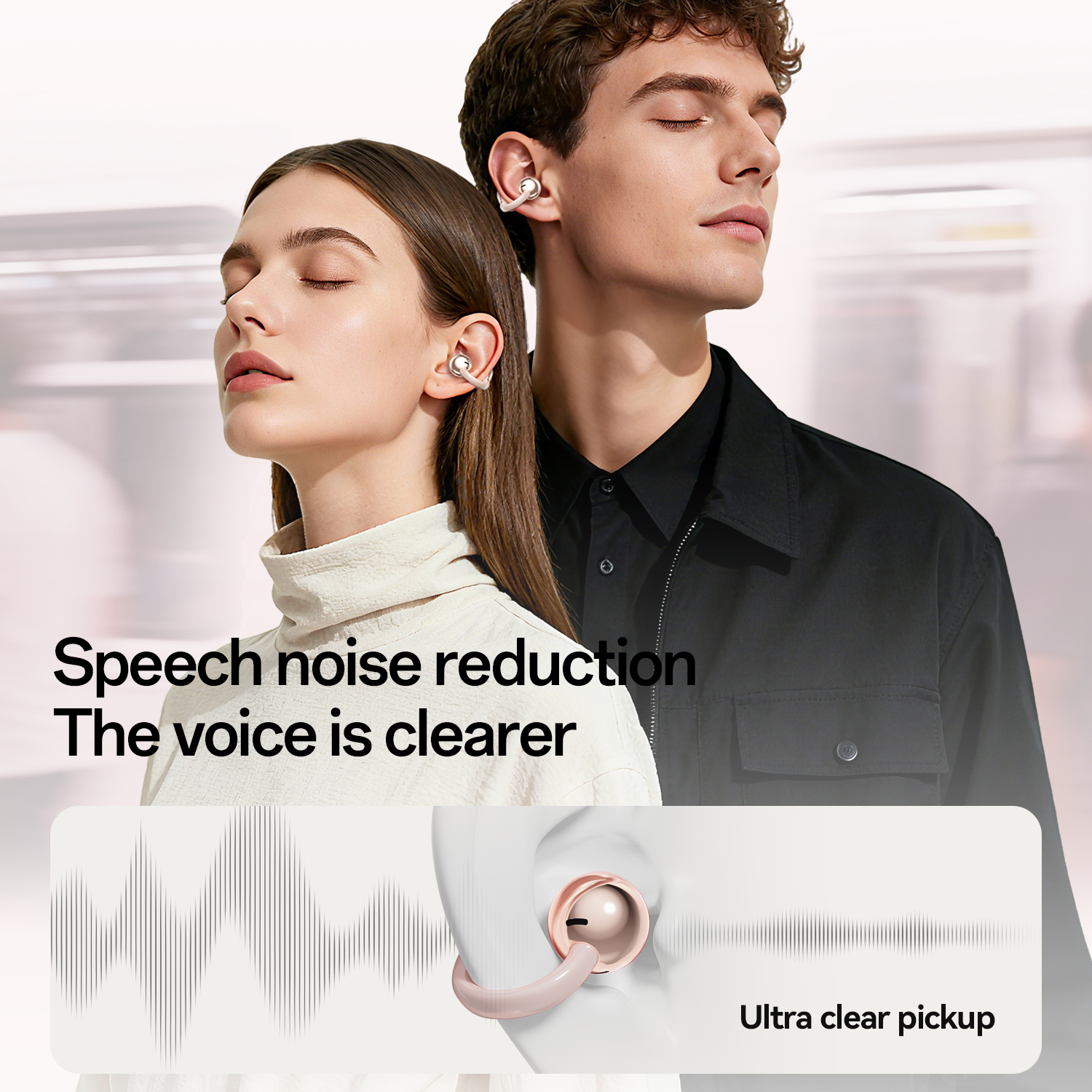 Open-Ear Wireless TWS Earbuds with Heart-Shaped Charging Case Model#M106