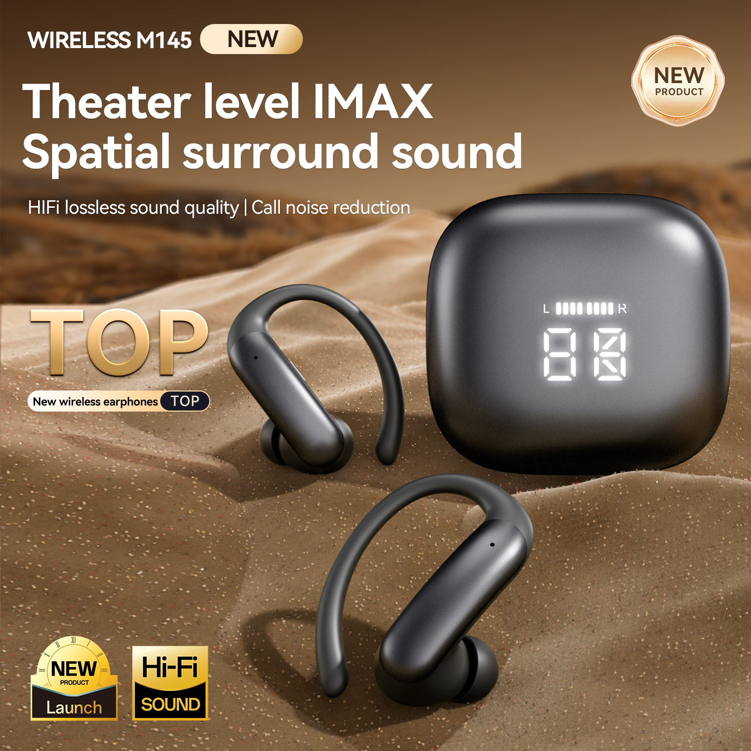 2-in-1 Wireless Earbuds with Built-in LED Makeup Mirror Case Model#M165