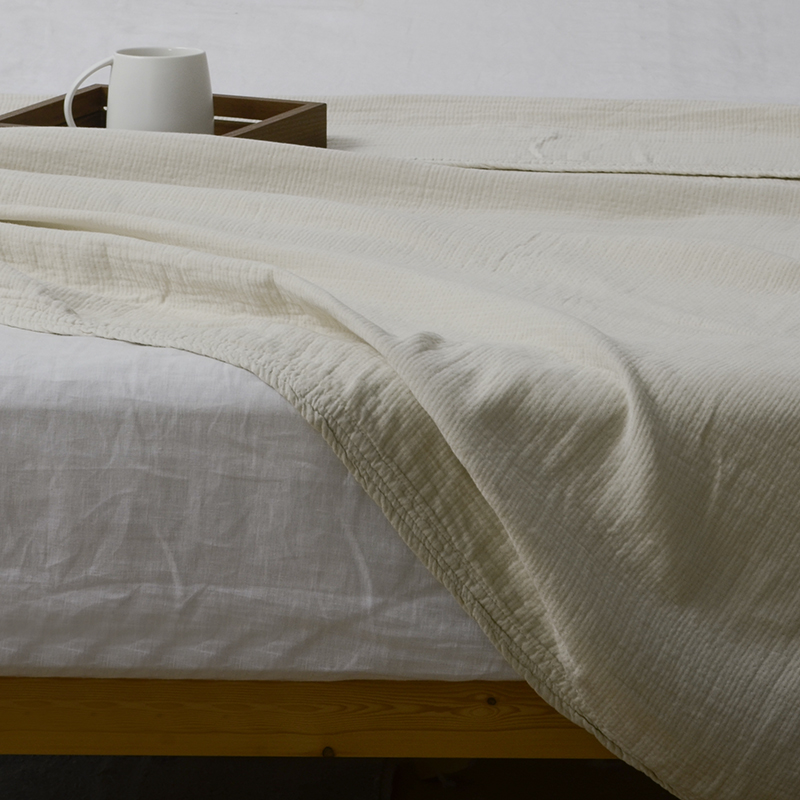 Thickened Lyocell Cotton Linen Blend Machine Washable Breathable Soft Throw Blanket