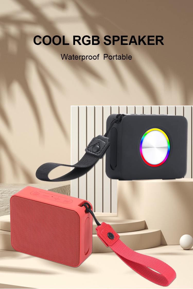 Portable Bluetooth Speaker with RGB Light & IPX5 Waterproof