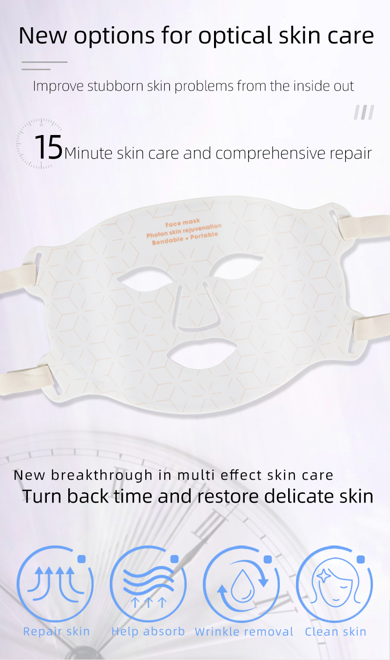 LED Photon Skin Rejuvenation Face and Neck Mask Set - Bendable & Portable