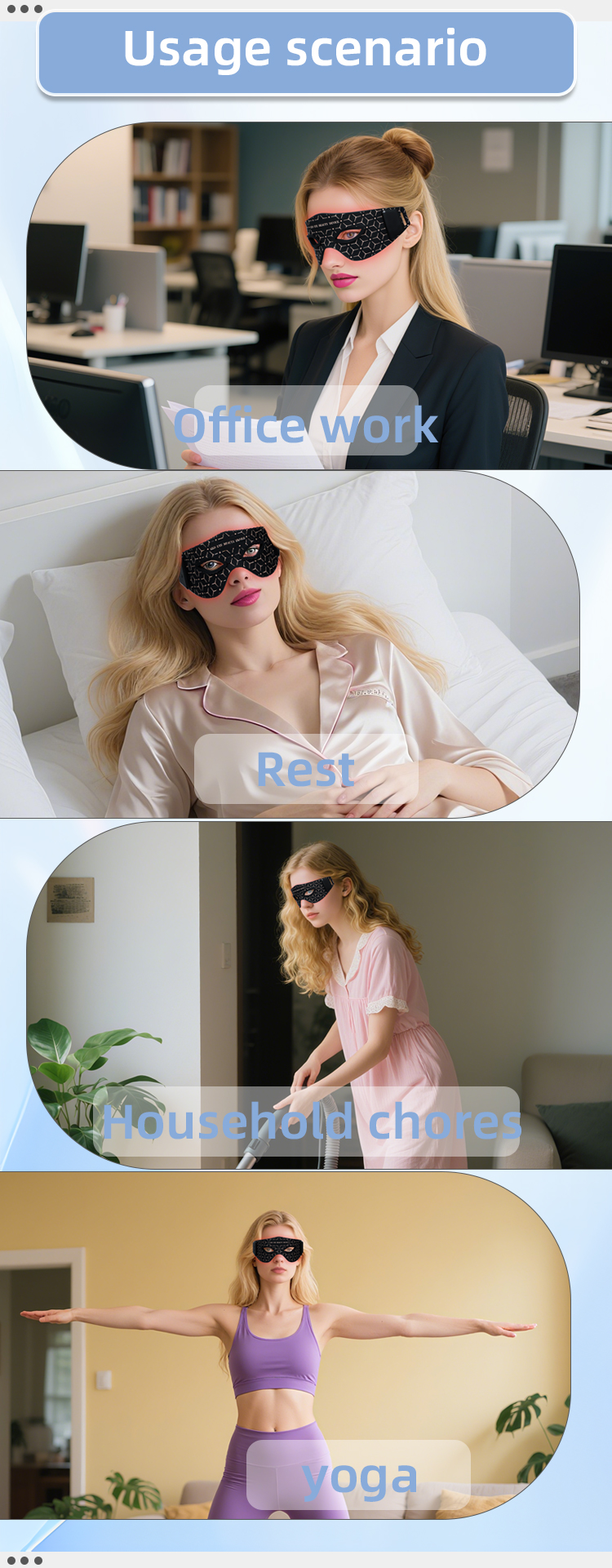Maschera per gli occhi a luce rossa LED per terapia | Dispositivo di bellezza anti-età