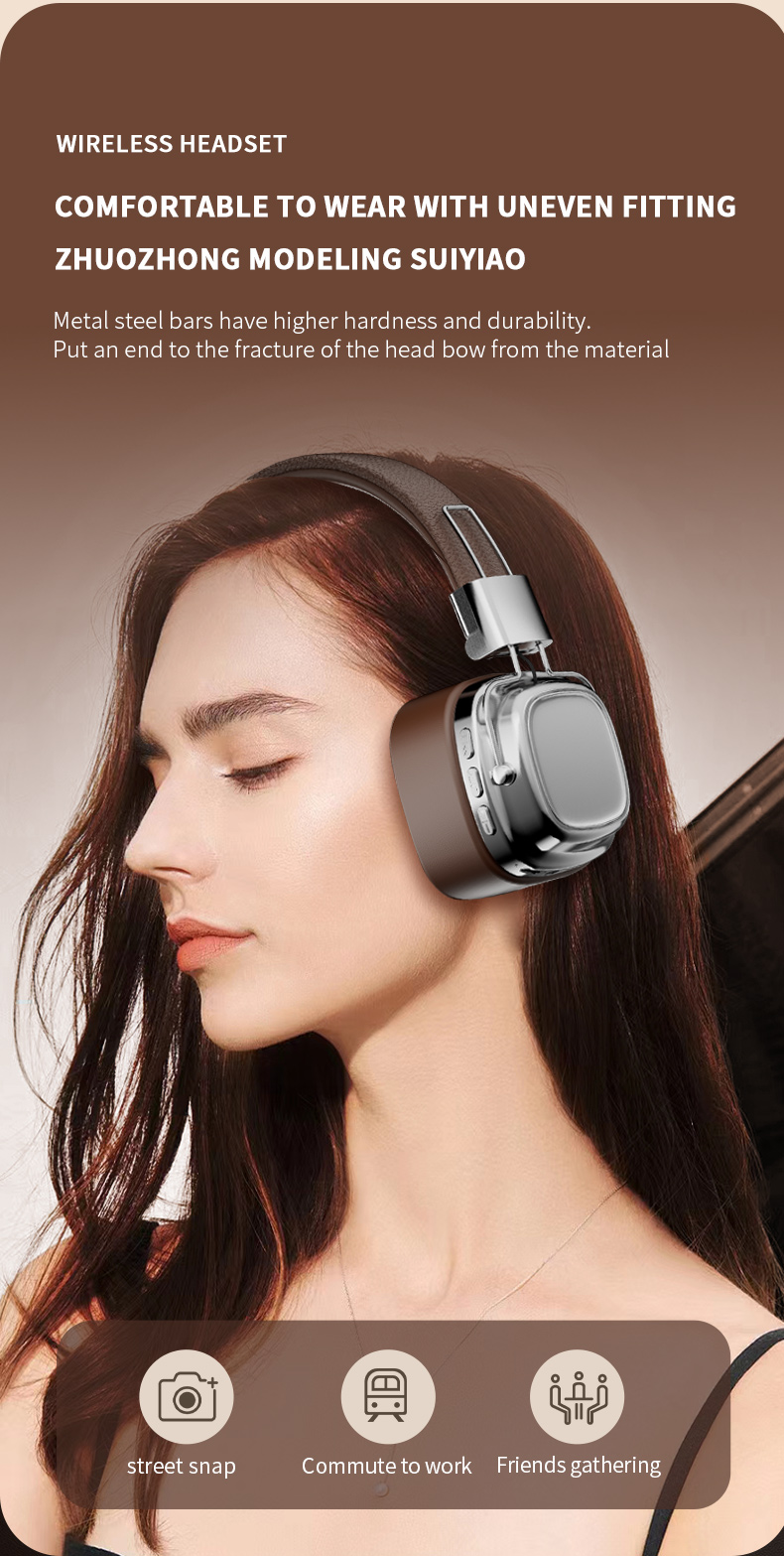 Retro Wireless Headphones with 40mm Drivers & BT 5.3