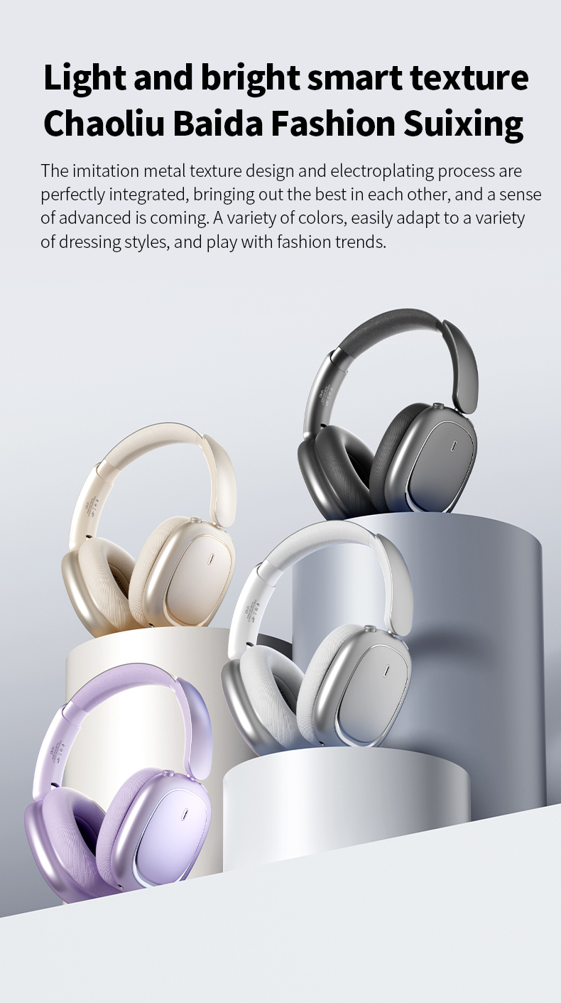 CR-01 Wireless Bluetooth Headphones HiFi Audio ANC 40mm Drivers