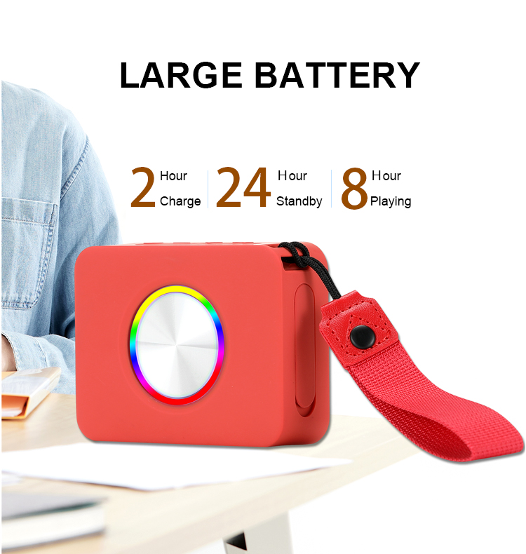 Portable Bluetooth Speaker with RGB Light & IPX5 Waterproof
