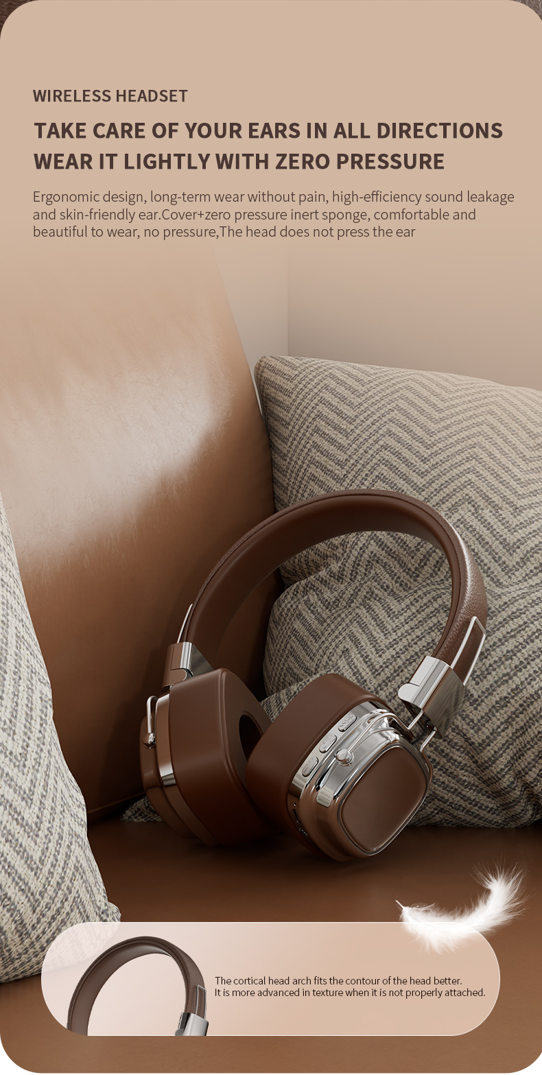 Retro Wireless Headphones with 40mm Drivers & BT 5.3