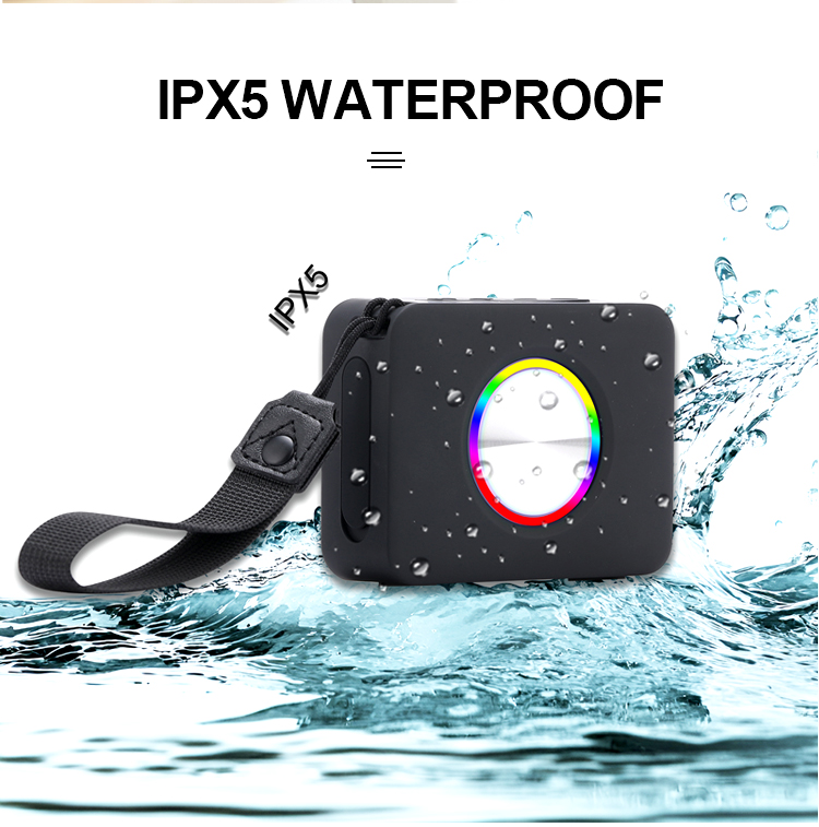 Portable Bluetooth Speaker with RGB Light & IPX5 Waterproof