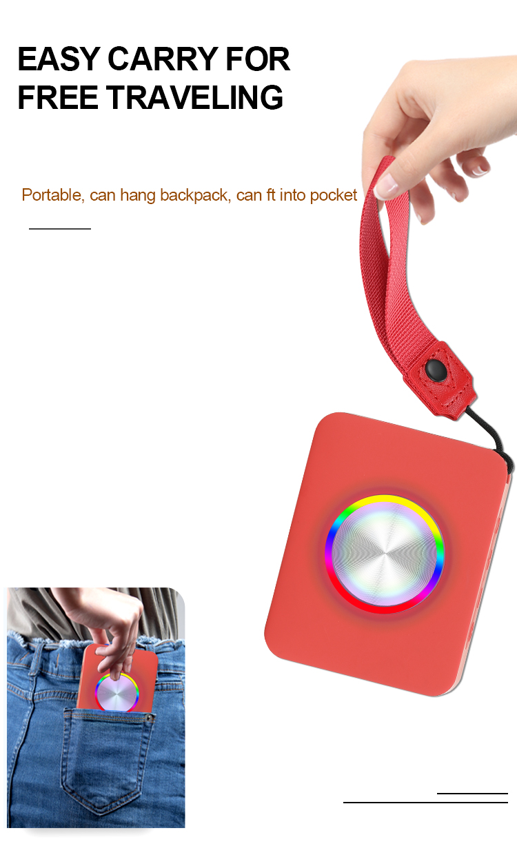 Portable Bluetooth Speaker with RGB Light & IPX5 Waterproof