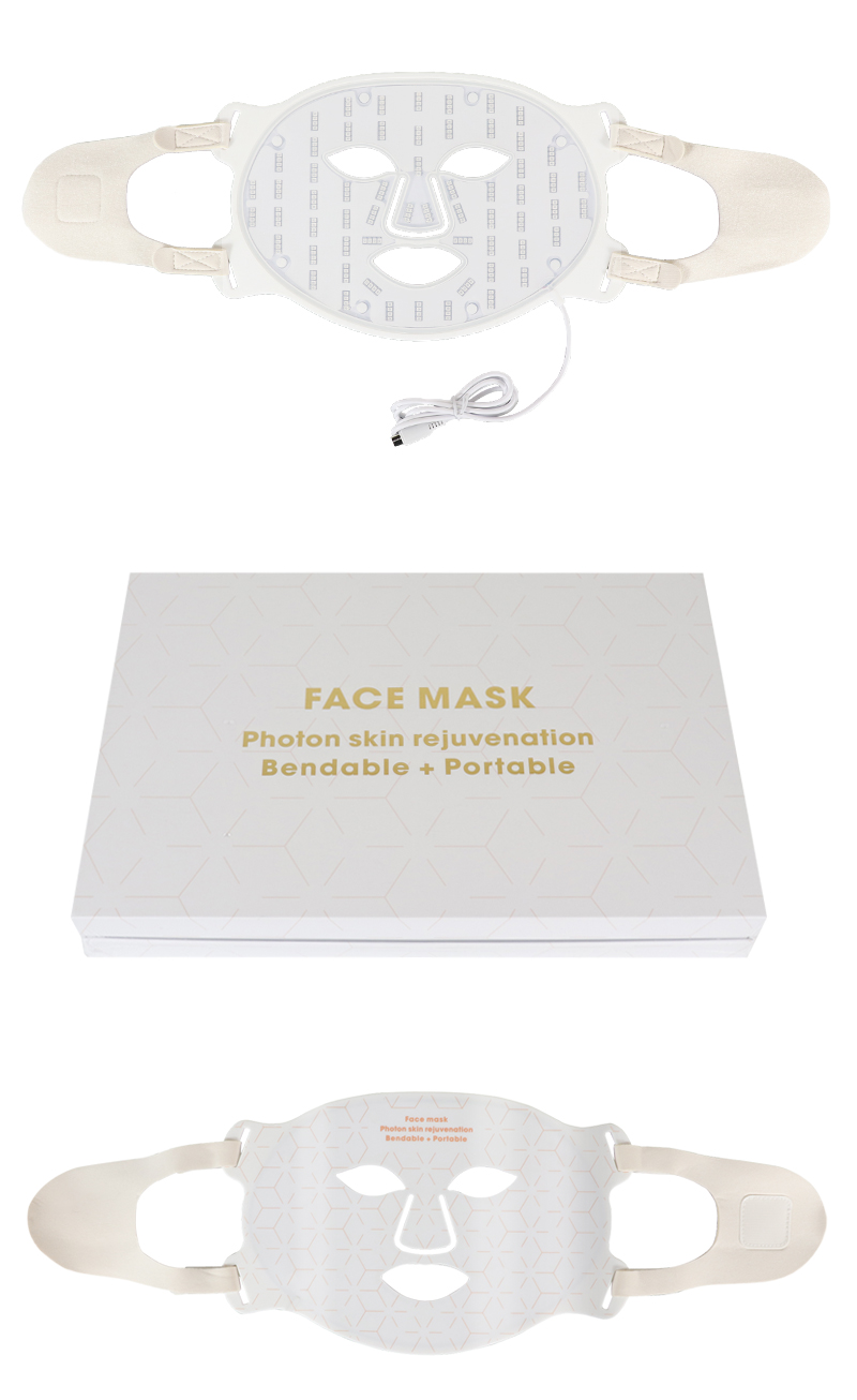LED Photon Skin Rejuvenation Face and Neck Mask Set - Bendable & Portable