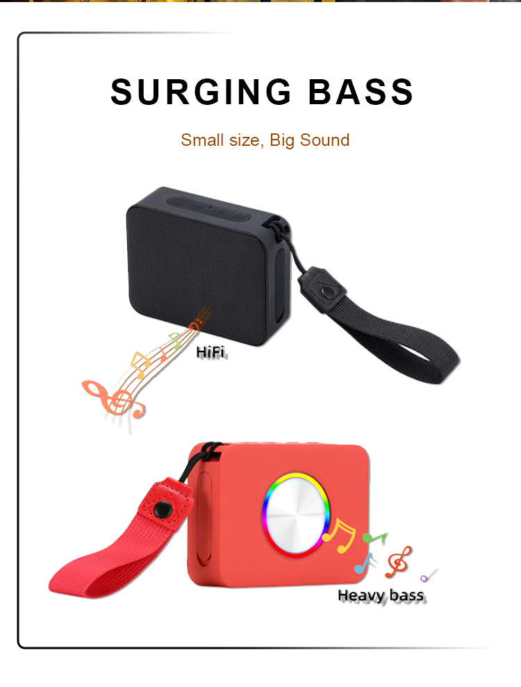 Portable Bluetooth Speaker with RGB Light & IPX5 Waterproof