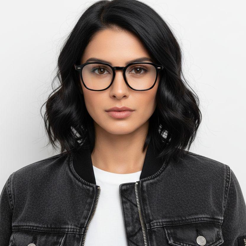 Rectangular Black TR90 Glasses #BS0406-0218