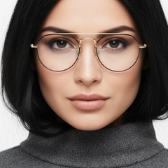 Aviator Golden Metal Glasses #BS0406-0435